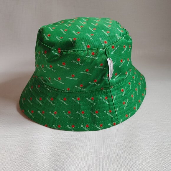 FUN Heineken BUCKET HAT Reversible Green RED Star Beer Branded Hat - Picture 6 of 6
